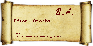 Bátori Aranka névjegykártya