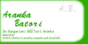 aranka batori business card